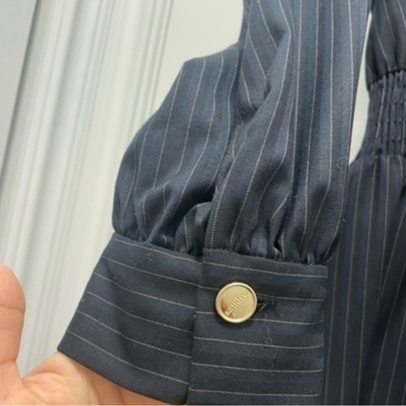 Sandro Marylou Pinstriped Mini Dress Size 8-10 Size 42 French - Picture 5 of 5